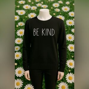 Rae Dunn Black 'Be Kind' Lightweight Sweater XL